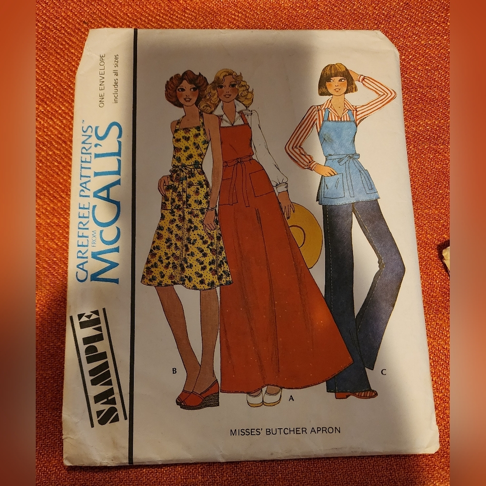 McCall's Vintage Sample Pattern Misses Butcher Apron All Sizes & #3533 CHARITY - Picture 2 of 9